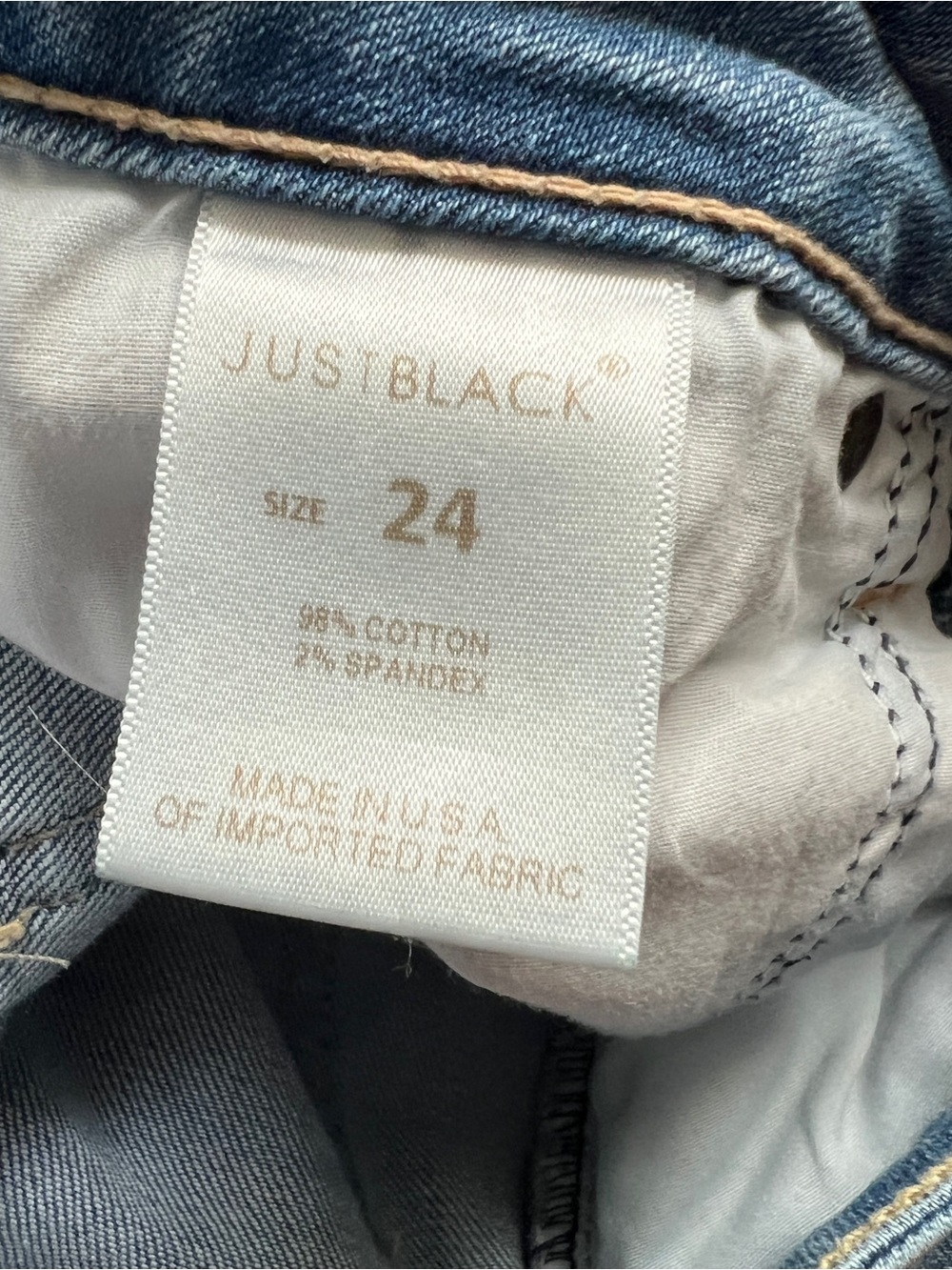JUST BLACK USA Wide Leg Crop Jeans Light Wash Whiskered Raw Hem Stretch Size 24 - Picture 5 of 16